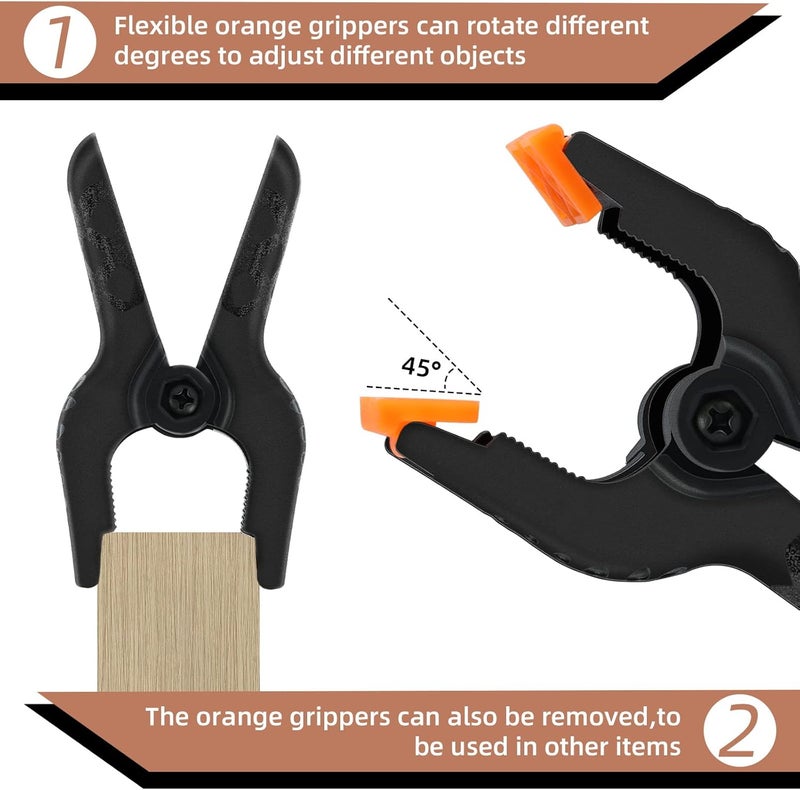 DUIJINYU 16 Pack Small Spring Clamps, 3.5 Inch Heavy Duty Clamps for Backdrop Stand, Plastic Clips for Crafts and Backdrop Clips for Crafts, Woodworking, Photography, Outdoor - Image 3